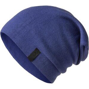 Unisex Cobalt Blue 100%Cotton Winter Skull Pull On Knit Slouchy Baggy Beanie Cap